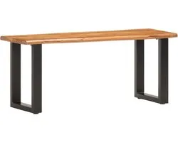 vidaXL Banc en bois d'acacia Massief - Style industriel - 110 x 35 x 46 cm - Repose-pieds