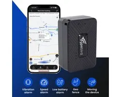 GPS Tracker - Mini - Realtime Tracking Via App - Motoren & Motorfietsen - Wereldwijde 4G-Dekking - 1500 mAh - Tot 60 Dagen - Anti-Diefstal, Geofence & Bewegingsalarm - Compact voor Verborgen Plaatsing - 6 Maanden Routegeschiedenis - IP65 - GPSBird