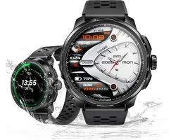 Anymoving M1-Sporthorloge met GPS Tracker-Smartwatch Heren - 1.5" AMOLED - Dual band GPS - AI Functie - 170+ Sportmodi - Bluetooth Belfunctie - 5ATM Waterdicht - Hartslagmeter - Geschikt voor Android en iPhone - Zwart