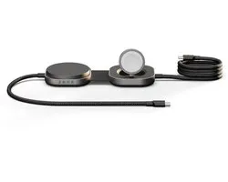 Zens Pro 3 USB-C Kabel met draadloze oplader voor telefoon / earbuds / Watch - geschikt voor MagSafe en Qi2 - Zwart