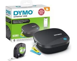 DYMO LetraTag 200B labelprinter met bluetooth | Compacte labelmaker | Verbinding via draadloze bluetoothtechnologie met iOS en Android | Inclusief 1 witte LetraTag tape