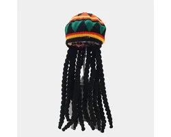 1 bonnet Rasta avec dreadlocks noires