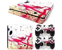 Playstation 4 Slim Sticker | PS4 Slim Console Skin | Paint Splash | Playstation 4 Slim Paint Splash skin Sticker | Console Skin + 2 Controller Skins