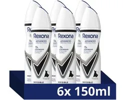 Rexona - Anti-Transpirant Spray - Women Advanced Protection - Invisible - 6 x 150 ml - Voordeelverpakking