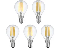 SPL E14 LED Lamp 4W Dimbaar - CRI 90 - Extra Warm Wit - 2200K - LED Filament Globe G45 - Vervangt 28W - 5 Stuks
