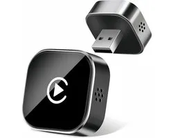 Mini Geschikt voor CarPlay auto-adapter, draadloze auto-adapter, 2-in-1 auto-multimedia-converter, plug and play, Geschikt voor iOS- en Android-systemen.