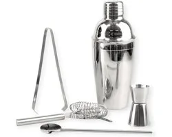 Professionele Cocktailset - cocktailshaker - Cocktail set - Maatbeker - ijstang - Klopper - Lepel - RVS - 5 delig