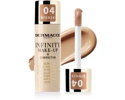 Dermacol Infinity Make-up en Concealer - Multifunctionele Foundation - Hypoallergeen - Super Dekking - Waterproof - SPF 15 - 04 Bronze