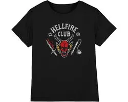 Stranger Things Hellfire Club Invert Kids kinder t-shirt - Zwart - 7-8 jaar