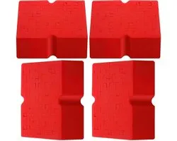 4pcs Jumbo Cross-Cut Grid Sponge, Premium Foam Car Wash Sponge for Professional Car Detailing, Soft Large Red Sponge Easy Grip Scratch-free Extra Absorbent Sponge for Car Multi
