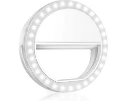 Clip de lumière à Ring pour Selfie - Convient à la lampe TikTok Selfie Light Light Wireless - Lampe à Selfie universelle - Wit