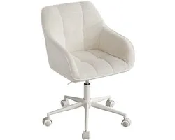 Klarven® Bureaustoel Ergonomisch Beige - Bureaustoel Wieltjes - Bureaustoelen - 360 Graden Draaibaar, Hoogte Verstelbaar, Armleuningen - Draagvermogen tot 150 kg - B61xd41xh77,5-87cm