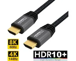 Qnected HDMI 2.1 kabel 4 meter - 4K 120Hz & 144Hz - PS5 & Xbox Series X - 48Gbps - Ultra High Speed - Graphite Grey