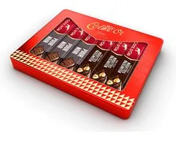 Côte d'Or deluxe geschenkdoos - mix van 6 chocoladerepen - pure chocolade met hazelnoten - origineel chocoladecadeau - 276g