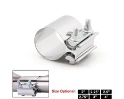 Collier de serrage d'échappement VCTparts 225 pouces 57 mm Adaptateur de manchon d'accouplement - Acier inoxydable universel T304 avec support de joint bout à bout