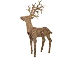 Classic warm 1320 Micro-LED verlichte rendier wicker bruin H 180 cm...