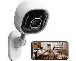 Caméra de Sécurité Wi-Fi 1080P - Babyphone avec Caméra - Caméra IP Intérieure - Audio Bidirectionnel - Détection de Mouvement - Vision Nocturne - Contrôle par Application - Blanc