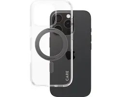 CARE by PanzerGlass Feature Case - Transparant w. - Zwart Kickstand & MagSafe iPhone 16 Pro
