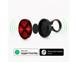 GPS tracker fiets – Werkt met Apple Find My & Android Find Hub - Inclusief GPS tracker - Fietsreflector - Zonder abonnement - Onbeperkte lokalisering - Vervangbare batterij - Met geluidssignaal - Fiets tracker - Anti diefstal - Waterdicht