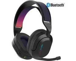 JLab Nightfall Draadloze Gaming Headset met Microfoon - Over-ear Bluetooth Game Headset - 70 uur Batterijduur - Geschikt voor PC/laptop/PS5/PS4/Switch/Xbox - Draadloze Koptelefoon - Met USB Dongle - Zwart