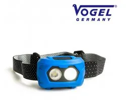 Vogel Germany – Blue-Line LED Hoofdlamp – 3W + 1W – IP54 Spatwaterdicht – Verstelbare Hoofdband - incl. 3x AAA batterijen -600822