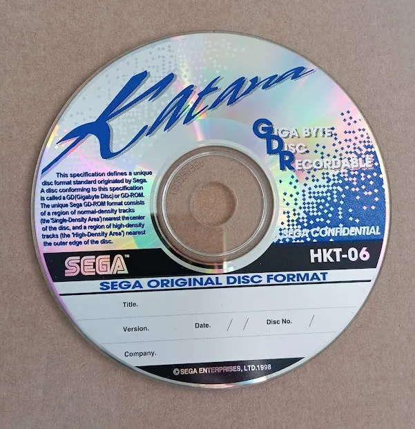 Sega Dreamcast Katana GD-R HTK-06 blank Dev Development - Rare