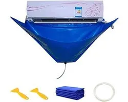 Housse de Nettoyage Climatiseur Imperméable pour Unités Split avec Tuyau de Drainage et Plaques de Support