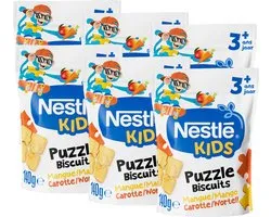 Nestlé Kids Puzzle Biscuit Mango Carrot - Peuter Snack - 3+ jaar - 6 x 140g