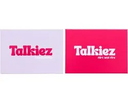Talkiez - Duo Cadeauset - Relationship + Flirt & Fire - Vragenspel voor Koppels en Dates - Kaartspel - Praatkaarten - Gesprekskaarten - Kletspot - Relatiespel - 200 Speelkaarten - Geschenkset