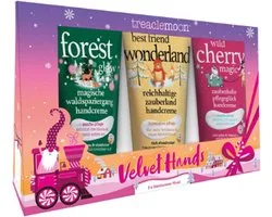 Treaclemoon Geschenkset Velvet Hands - 3-delige Handcrème set | 3x 75ml - Forest Glow, Best Friend Wonderland, Wild Cherry Magic | Kerst - Sint