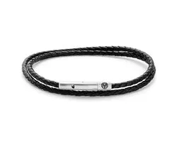 Collins 3 mm Zwarte Leren Wikkelarmband