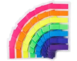 longziming - Transparante Sticky Notes - Beschrijfbare Etiketten - Pagina Markering Tabs - Waterdicht PET Materiaal - Duurzame Kunststof - Helder Neon Kleuren Palette - Ideaal Voor Studie En Kantoor Organisatie - 980 Stuks