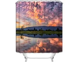 Beydodo Bathroom Shower Curtains - Polyester Shower Curtain 150 x 200 - Hotel Shower Curtain Sunset and More
