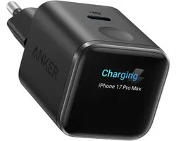 Anker Nano 45W USB-C snellader met Smart Display - Intelligente oplader met realtime scherm - IPhone-herkenning en batterijbescherming
