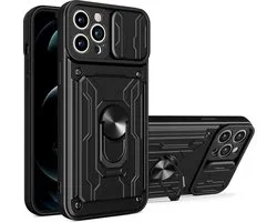 Lennexo Armor Hoesje Geschikt Voor iPhone 13 Pro - Extreme ShockProof Met Pashouder - Ultra Hybrid Armour Case