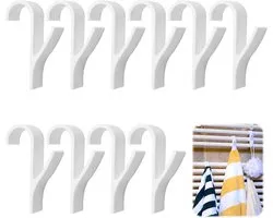 10 hooks for bathroom radiators, robust hooks for hanging towels, bathrobes and clothes, space-saving, easy to - ShopVlot