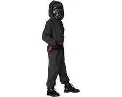 Squid Game – Costume d'Officier Masqué pour Enfants noir
