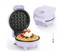 YASHE mini-gaufrier - 10 cm - 550 W - antiadhésif - violet
