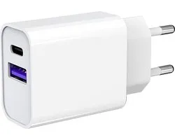 Adaptateur USB-A & USB-C 20W - Convient pour iPhone et Samsung - Power - Chargeur Fast - Chargeur iPhone 12