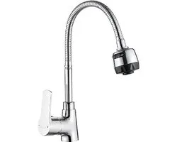 Star Kitchen Faucet with flexible pipe and hand shower - Chrome - IBERGRIF M14357 - Sink MonoMando