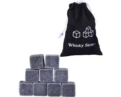 Whisky Stones Set de pierres à whisky Glaçons réutilisables de Luxe - 9 pièces