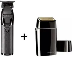 BaByliss Pro Skeleton trimmer Gunsteel + Babyliss Pro FoilFX02 Shaver Black
