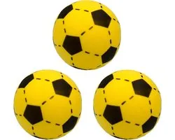 Kyto - 3 x Voetbal Zacht foam - 20cm - geel - schuimrubber