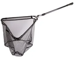 Ultimate Rubber Schepnet - Landingsnet - Inklapbaar - 120 x 50 x 50cm - Aluminium Steel - Zwart