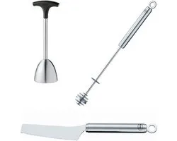 Rösle - Kookgerei set - Eiertopper - Honinglepel - Smeermes - RVS - 3 stuks