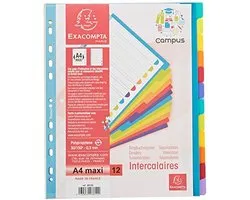 Page d'Index - Intercalaires de Dossier - Organiser les Documents - Onglets Imprimables - A4 Maxi - Couleurs Translucides