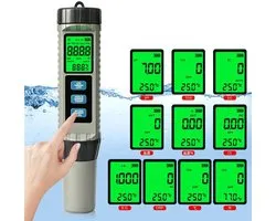 pH-chloromètre numérique, piscine, testeur d'eau, grand écran, pH 7 en 1, sel, chlore, ORP EC TDS, testeur de température, haute précision pour eau potable, piscine, aquarium, hydroponie, spa