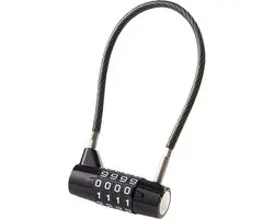 Padlock met 4 Cijfers Combinatie - 175mm Stalen Kabel - Waterdicht en Diefstalbestendig voor Fiets - Bagage - Lockers - Gereedschapskoffer - Schuur