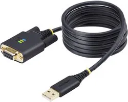 StarTech.com 2m USB naar Null Modem Adapter/Converter Kabel, COM Retention, FTDI, USB-A naar DB9 RS232, Verwisselbare DB9 Schroeven/Moeren, ESD Besherming, Windows/macOS/Linux