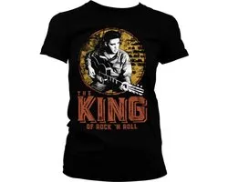 Elvis Presley Dames Tshirt -S- The King Of Rock 'n Roll Zwart